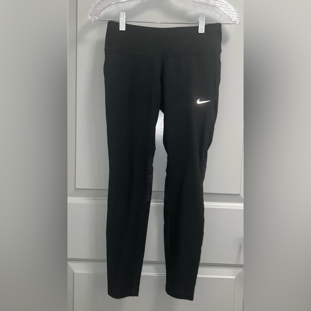 Nike black leggings with mesh inserts, S